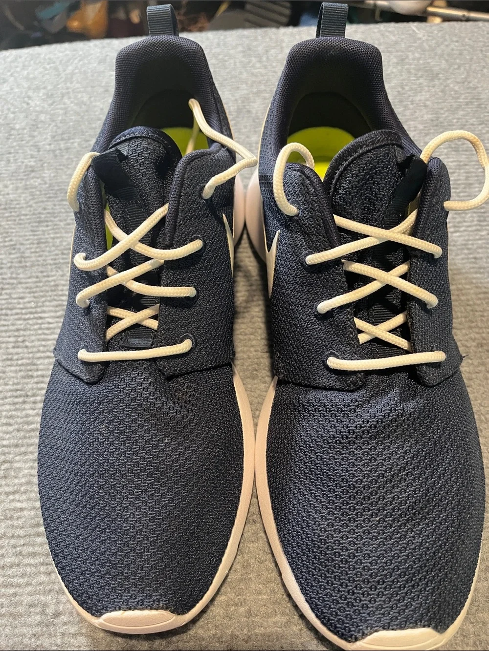 Nike Men's Navy Knit Sneakers with white Laces